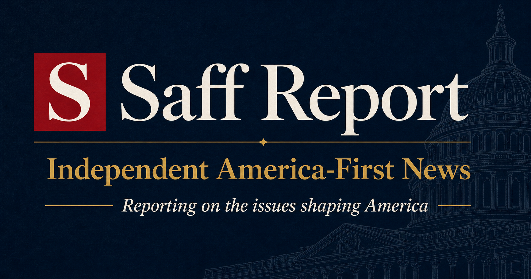 Saff Report publishing system test displayed on a newsroom computer